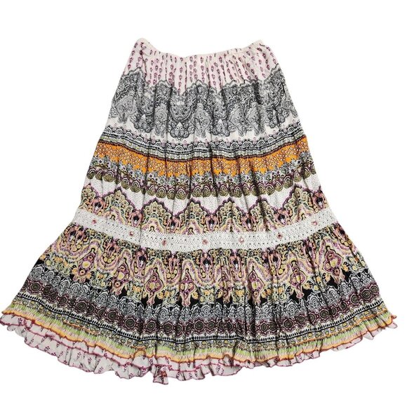 Forbidden Los Angeles Size XL - 3X Boho Gypsy Skirt Tiered Maxi Hippie Festival - Picture 1 of 10